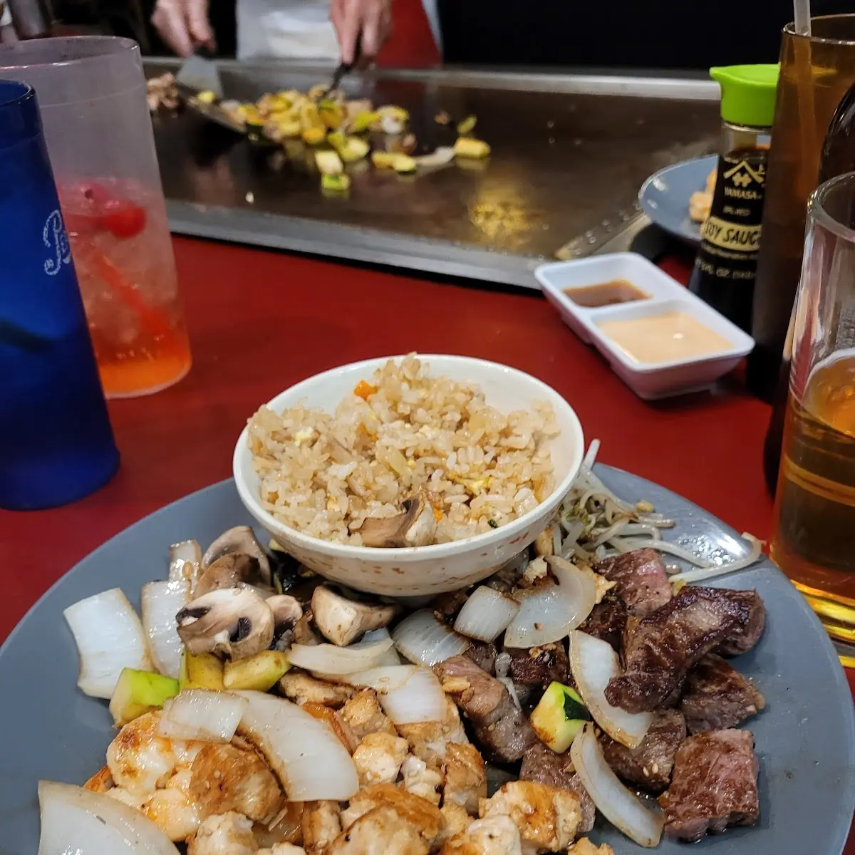 Kobe Beef and Sesame Chicken