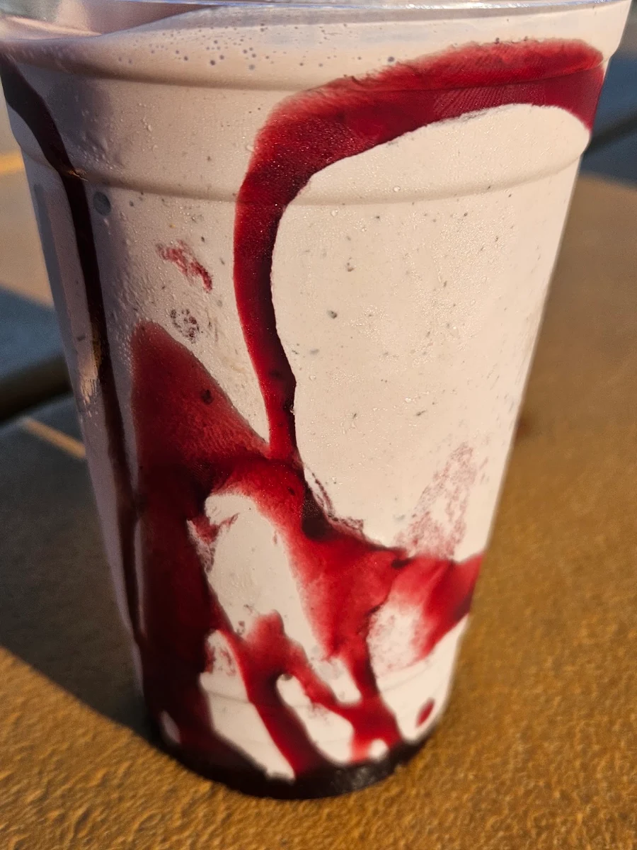 Black Raspberry Milshake with Raspberry Syrup