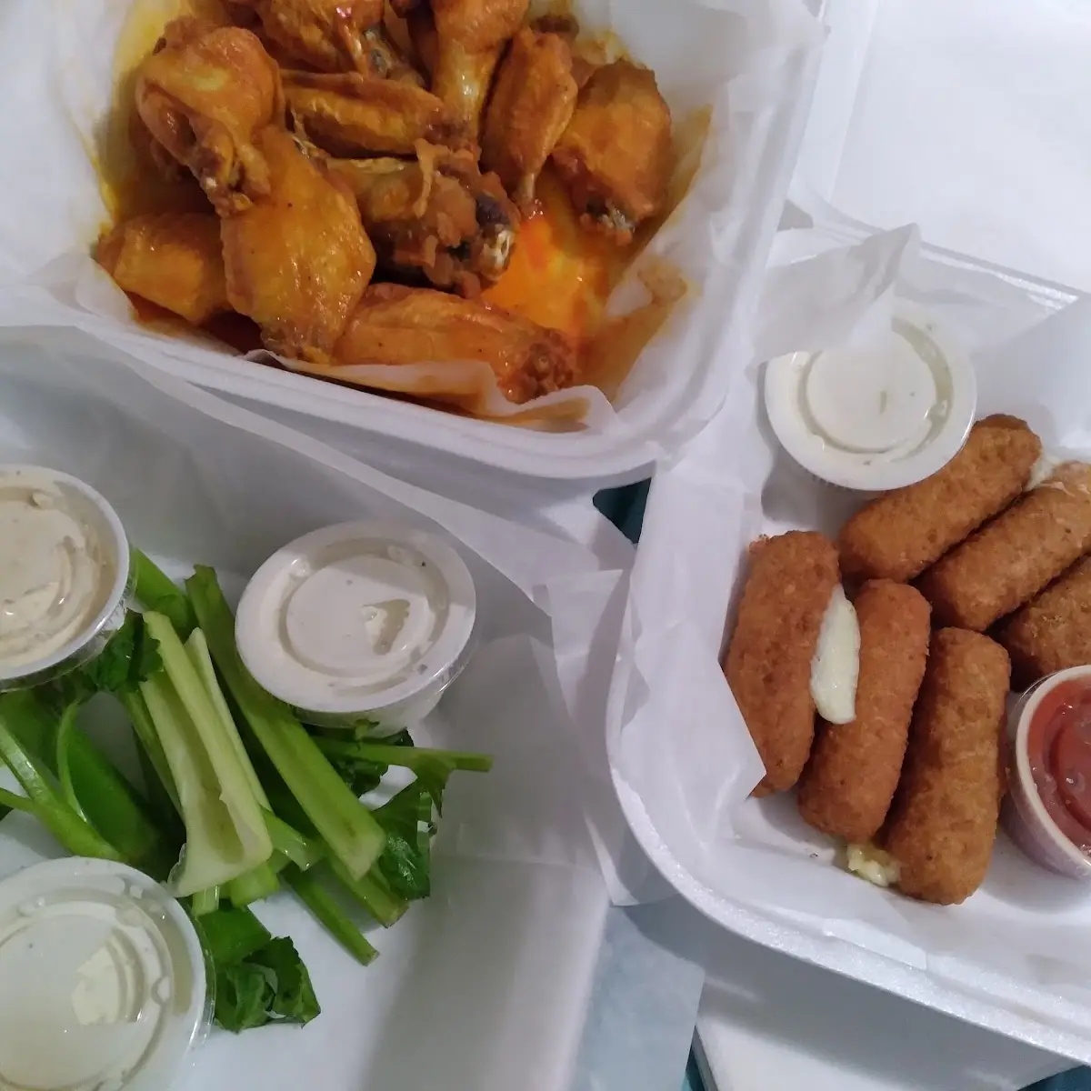 Hot Wings and Mozzarella Sticks