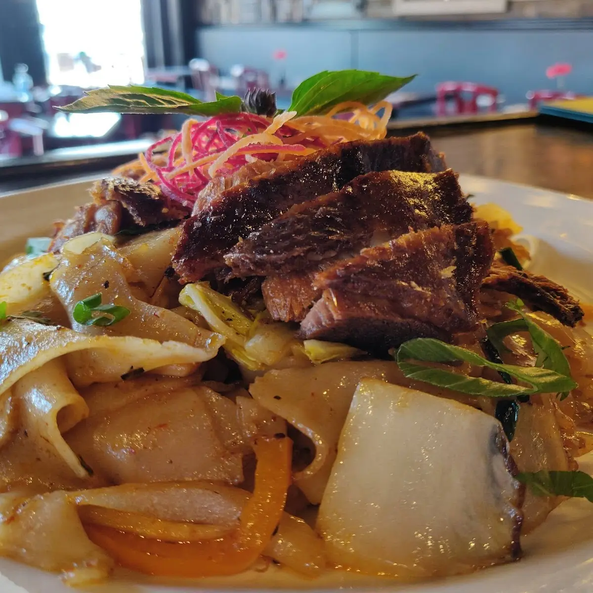 Drunken Noodle with Crispy Duck