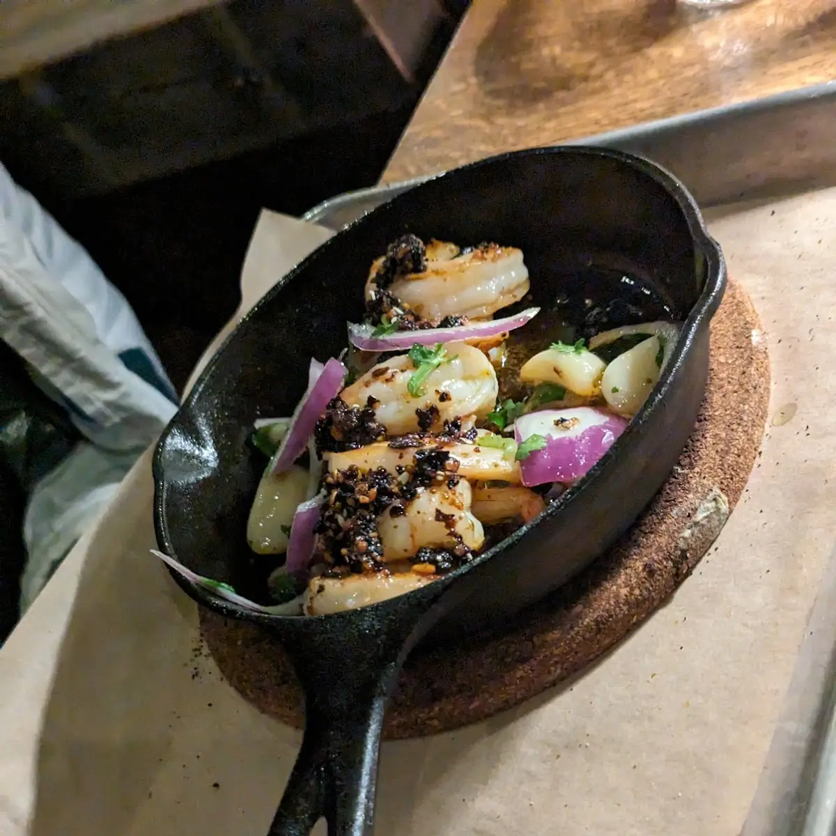 Grilled Shrimp Matcha Skillet