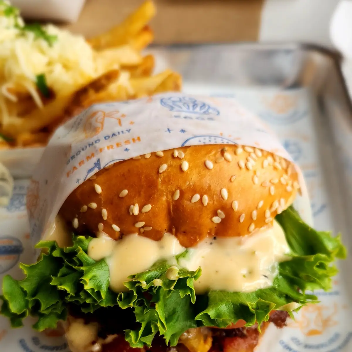 Mini Burger with Cheese Bacon and Grilled Onions