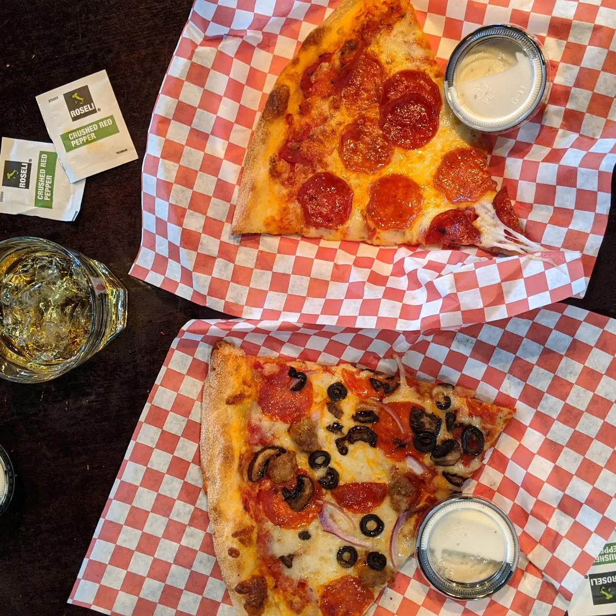 Pepperoni and Combo Pizza Slices