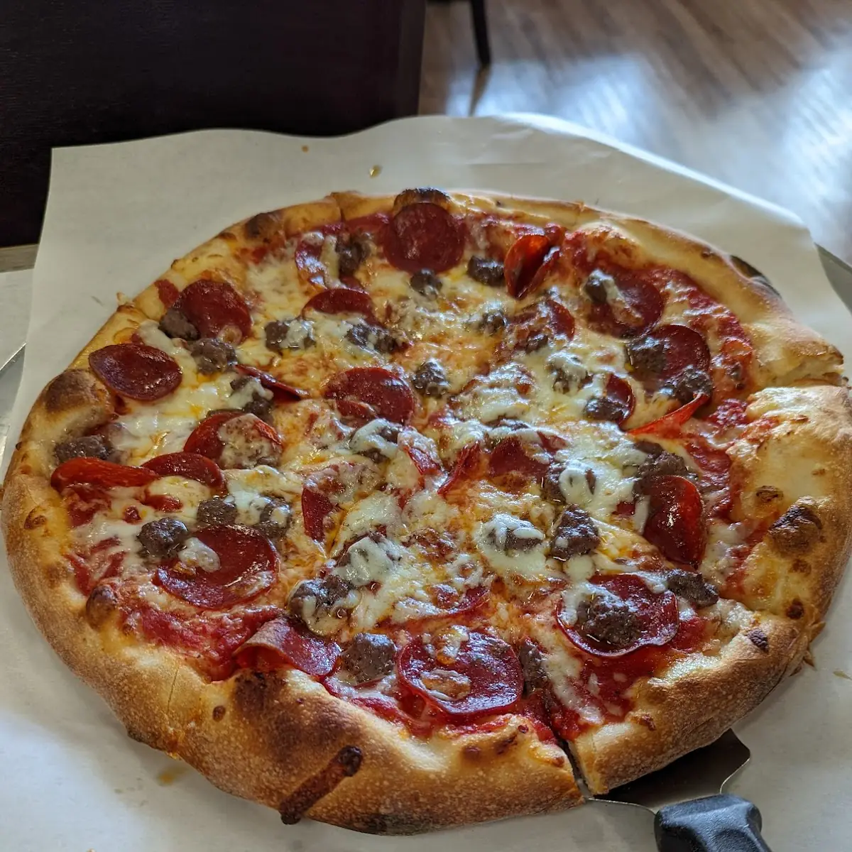 Hamburger and Pepperoni Pizza