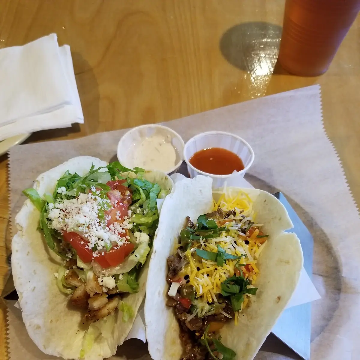 Beef Taco and Chicken Taco