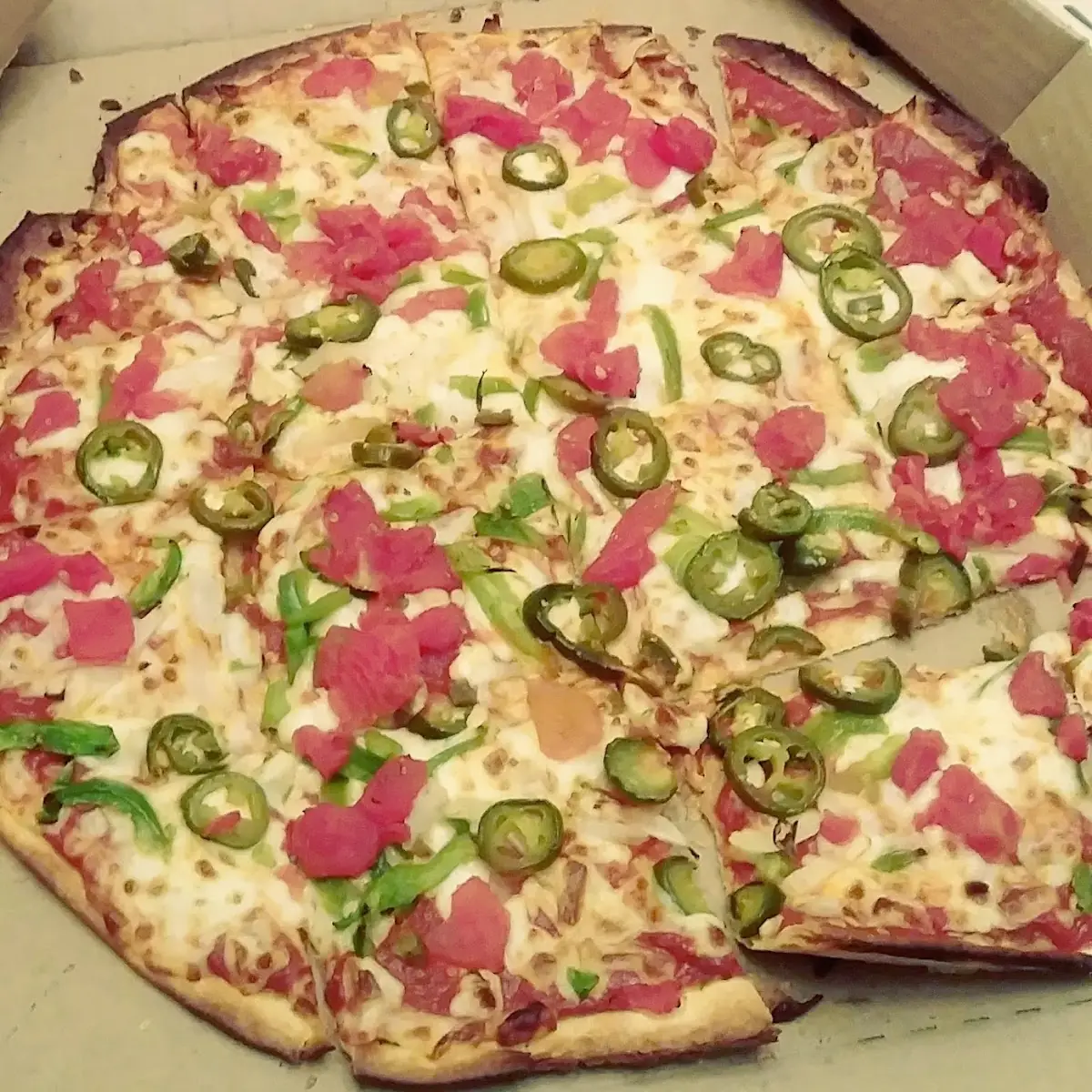 Veg Pizza with Jalopeno Onion Thin Crust Pizza