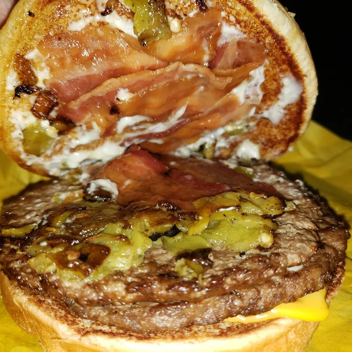 Hatch Green Chile Bacon Burger