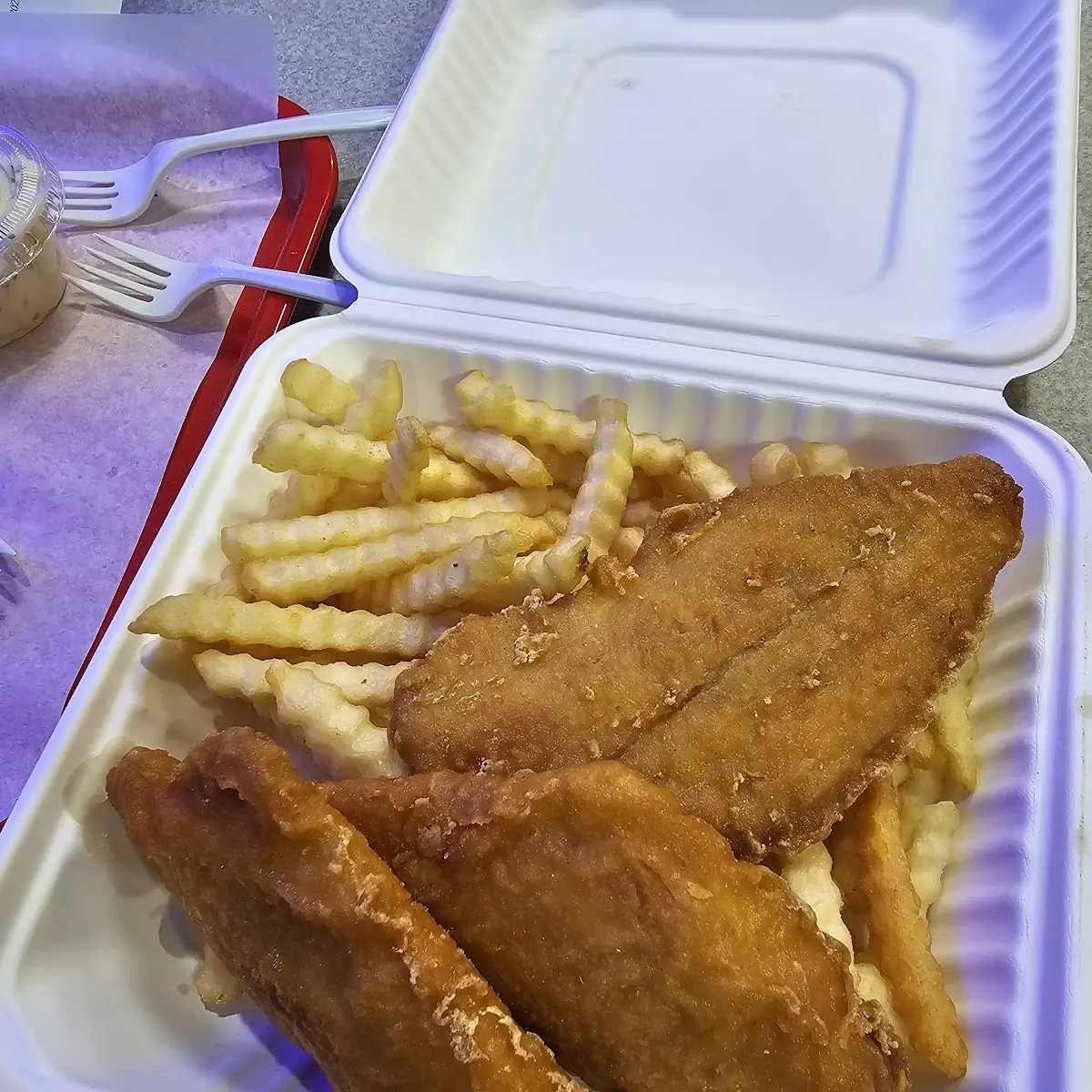 Fried Perch Basket with Fries