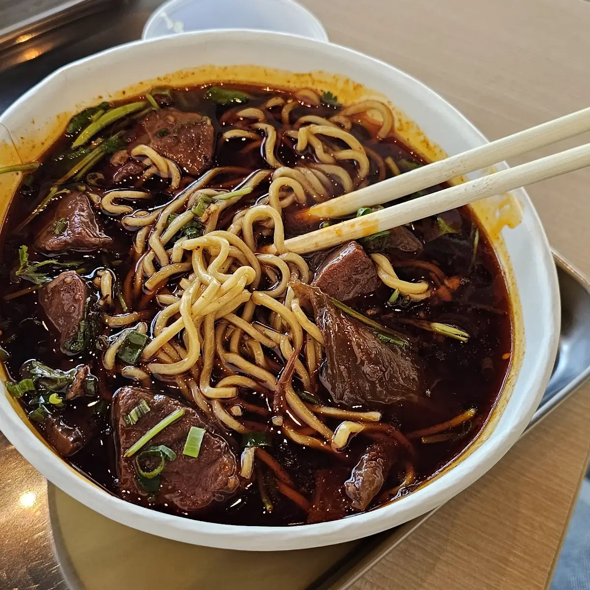Beef Noodle Soup and Fried Chicken