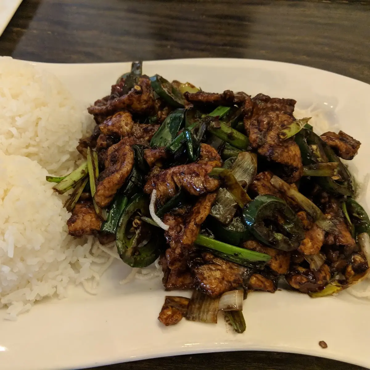 Mongolian Chicken with White Rice