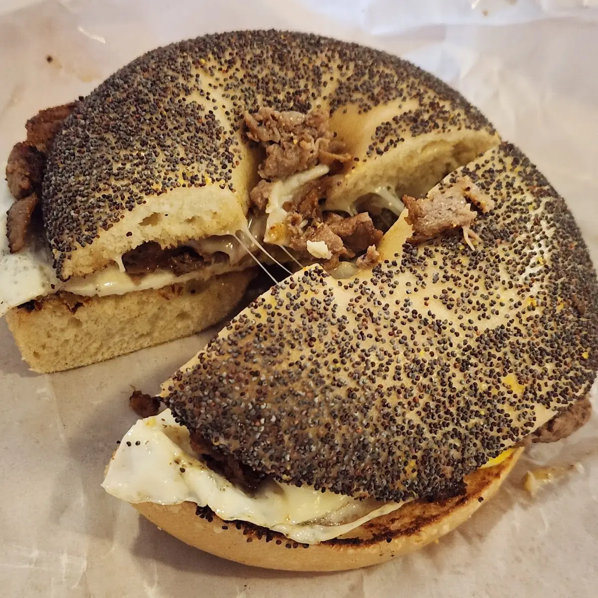 Steak Egg and Cheese Breakfast Sandwich