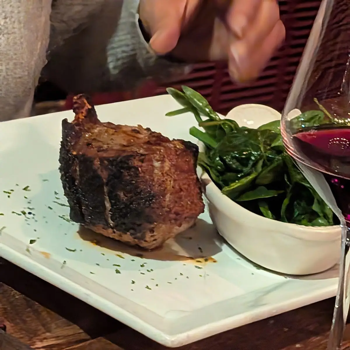 Pork Chop with Steamed Spinach