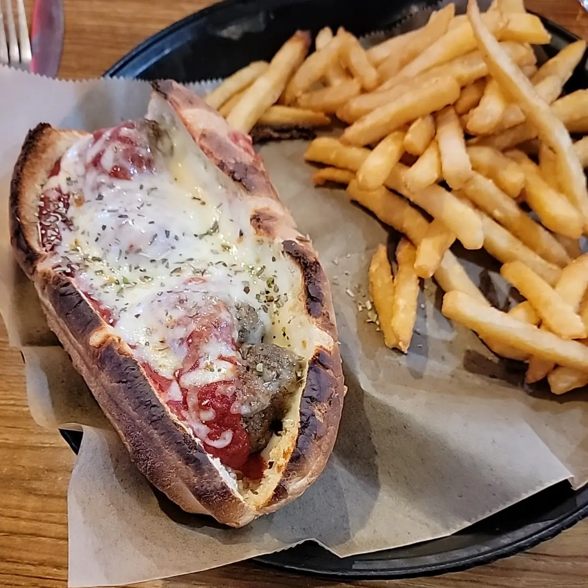 Meatball Sub and Fries
