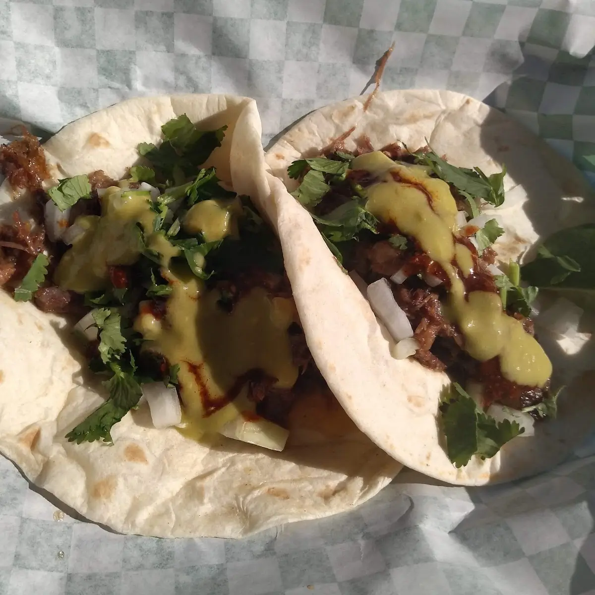 Barbacoa Tacos with Red & Green Sauces