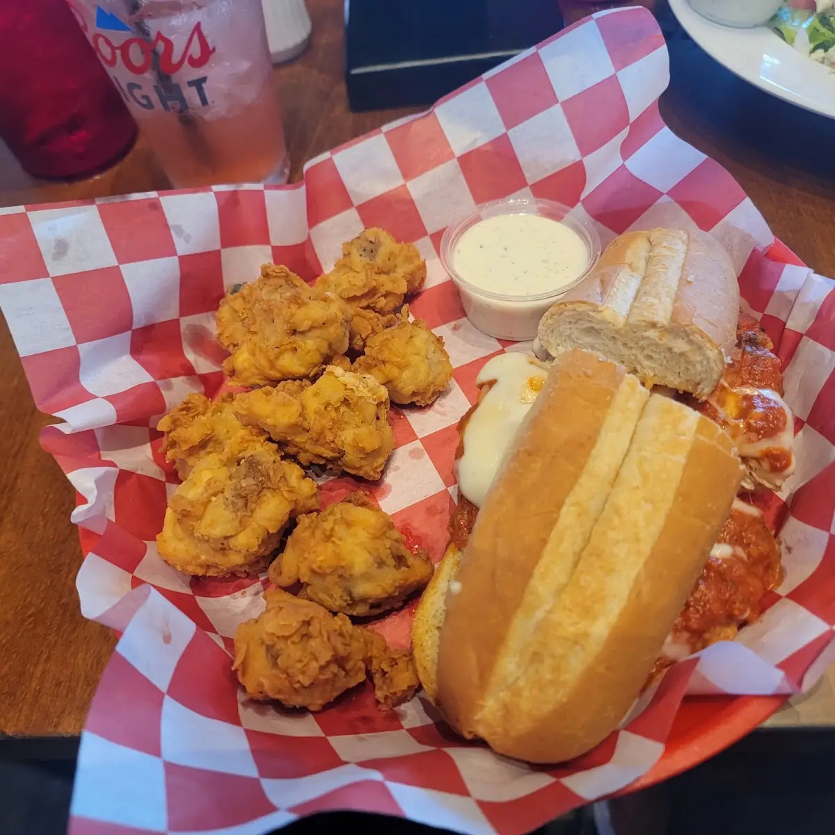 Parmesan Chicken Sandwich Combo Fried Mushrooms