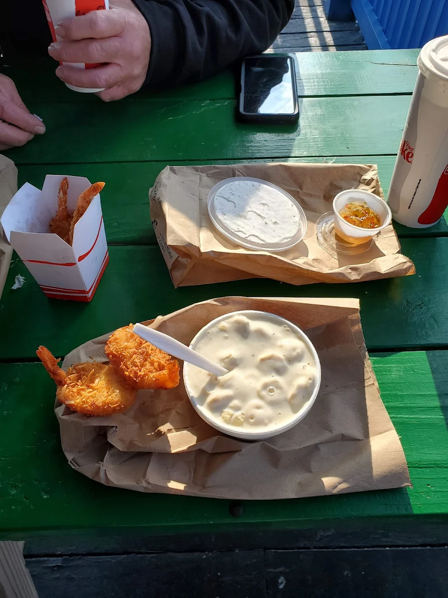 Clam Chowder and Coconut Shrimp