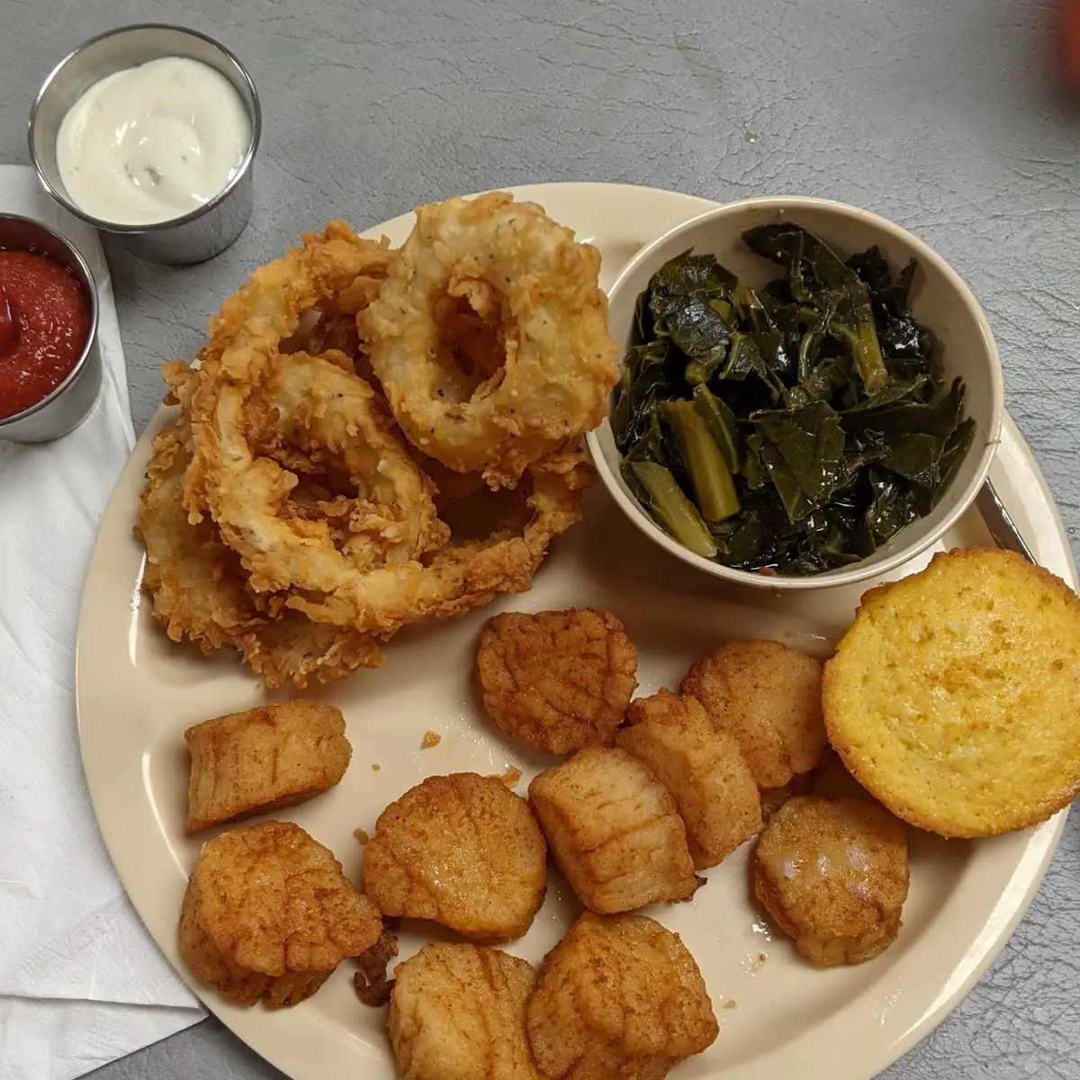 Fried Sea Scallops with Vegetables