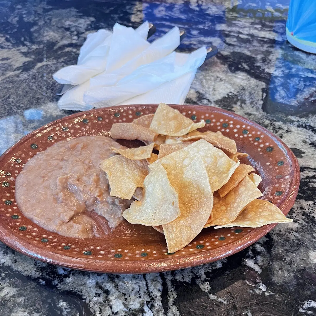 Complimentary Chips and Refried Beans