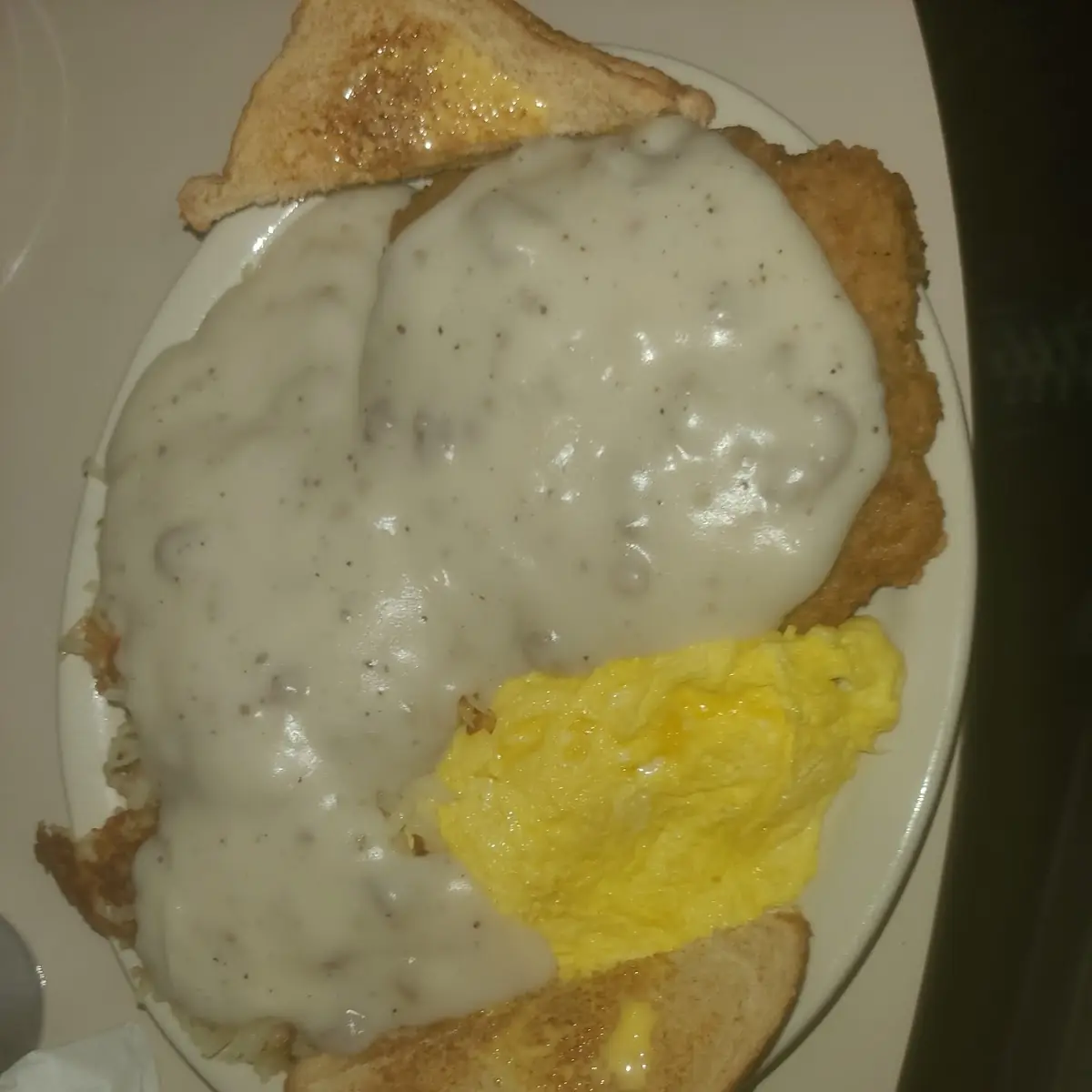 Chicken Fried Steak and Eggs with Gravy
