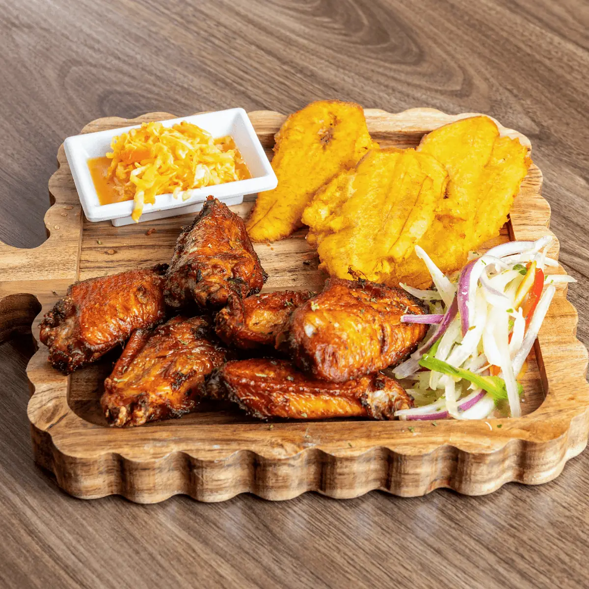 Chicken Wings with Plantains