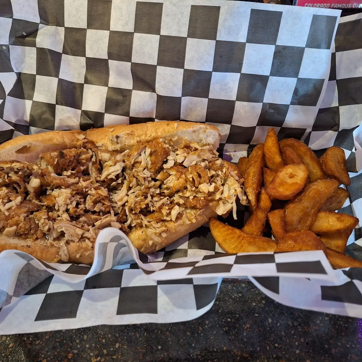 Fried Chicken Cheese Steak Sandwich