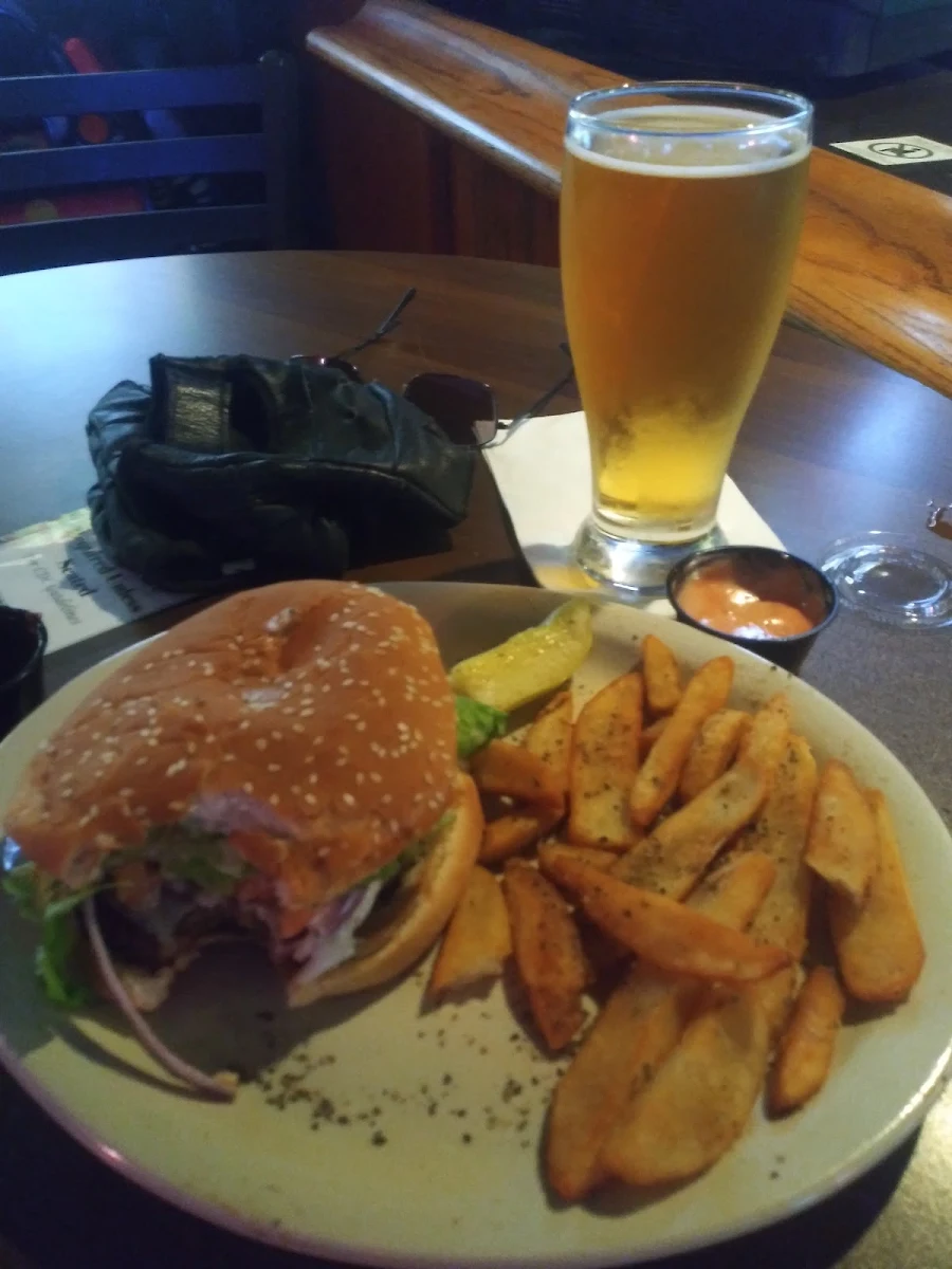 Bud Light Cheese Burger and Fries