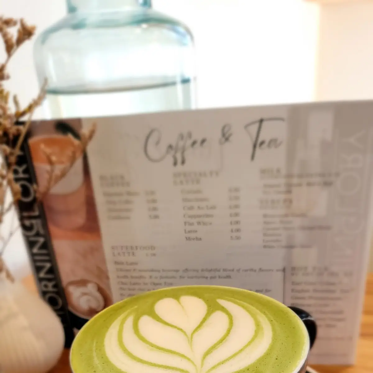 Green Tea Matcha Latte with Art