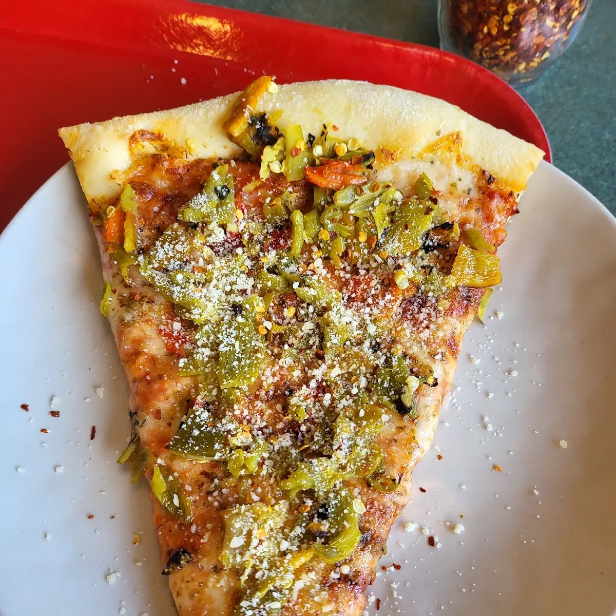 Green Chile Pizza Slice