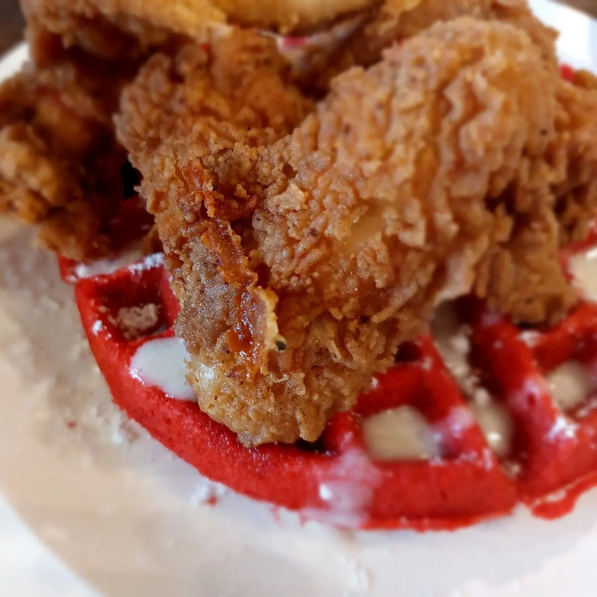 Chicken Waffles Red Velvet