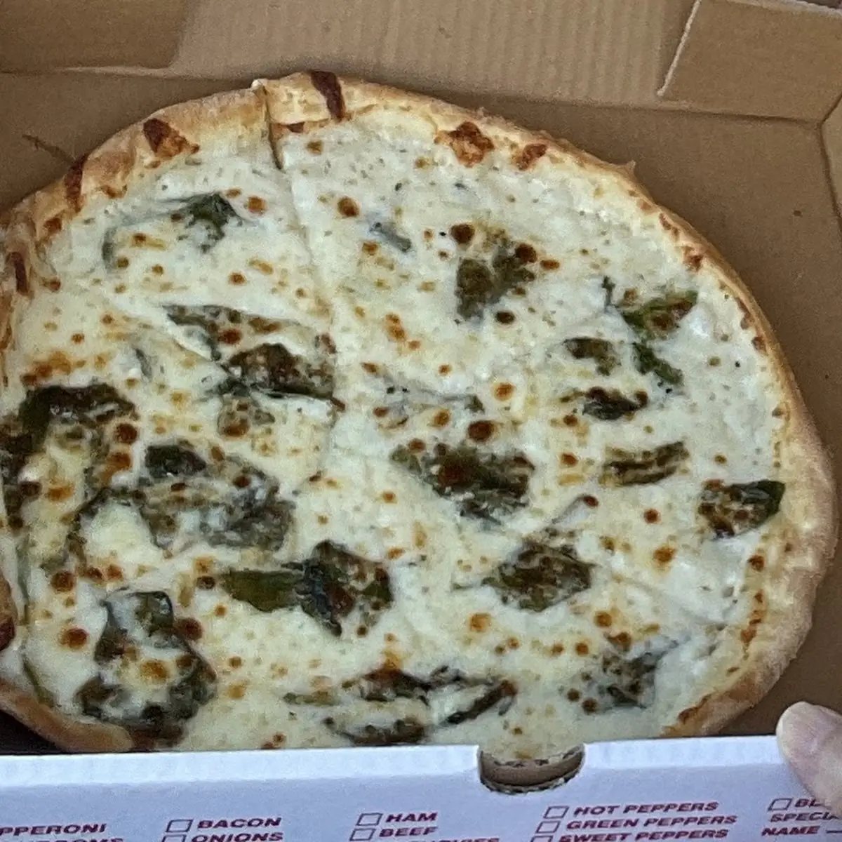 Spinach Alfredo Pizza