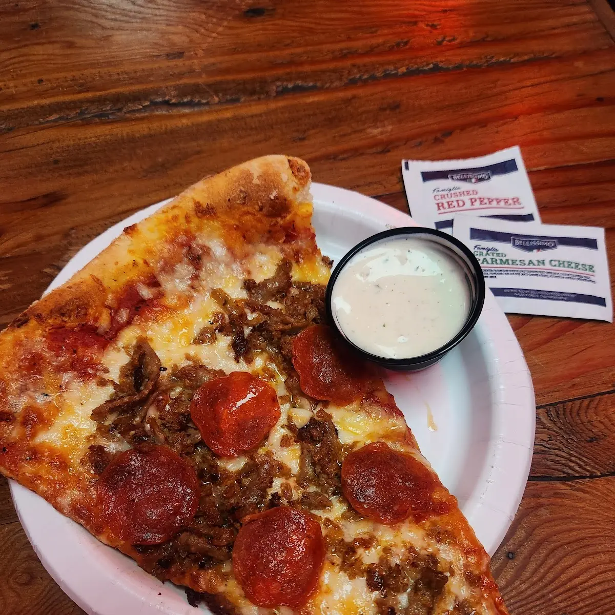 Pepperoni Sausage Pizza Slice