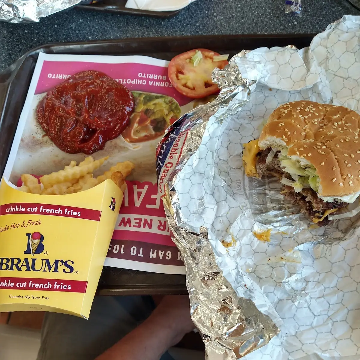 Double Cheeseburger Combo with a Strawberry Malt