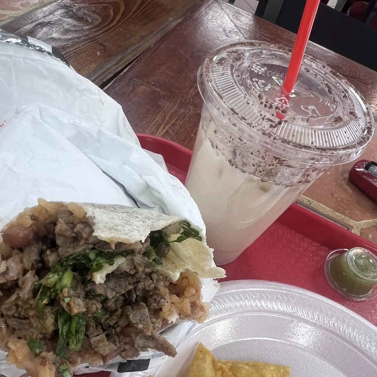 Carne Asada Burrito with Horchata