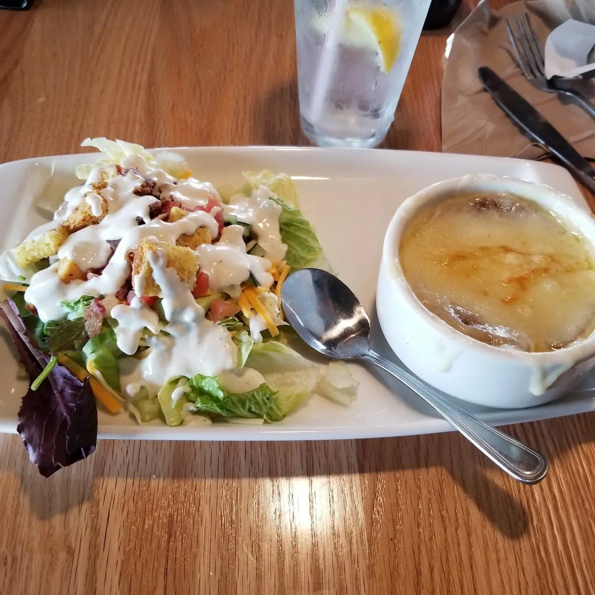 French Onion Soup and Salad