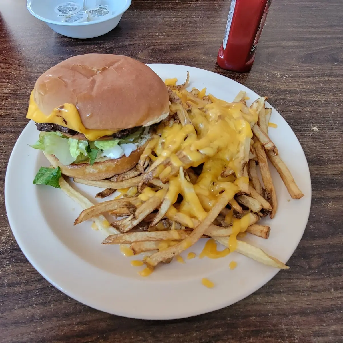 Cheese Burger with Cheese Fries