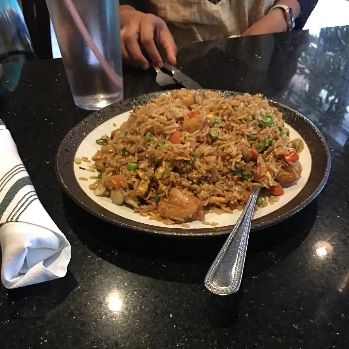 Fried Rice Vegetable Shrimp Fried Rice and Beans