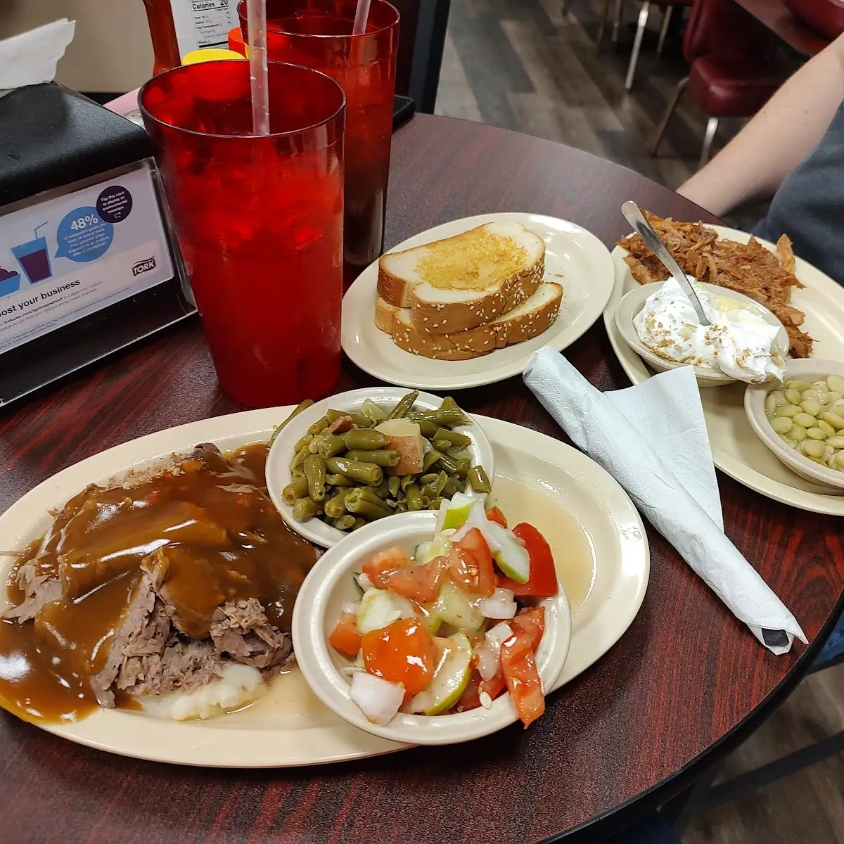 Open Face Roast Beef & BBQ Pork