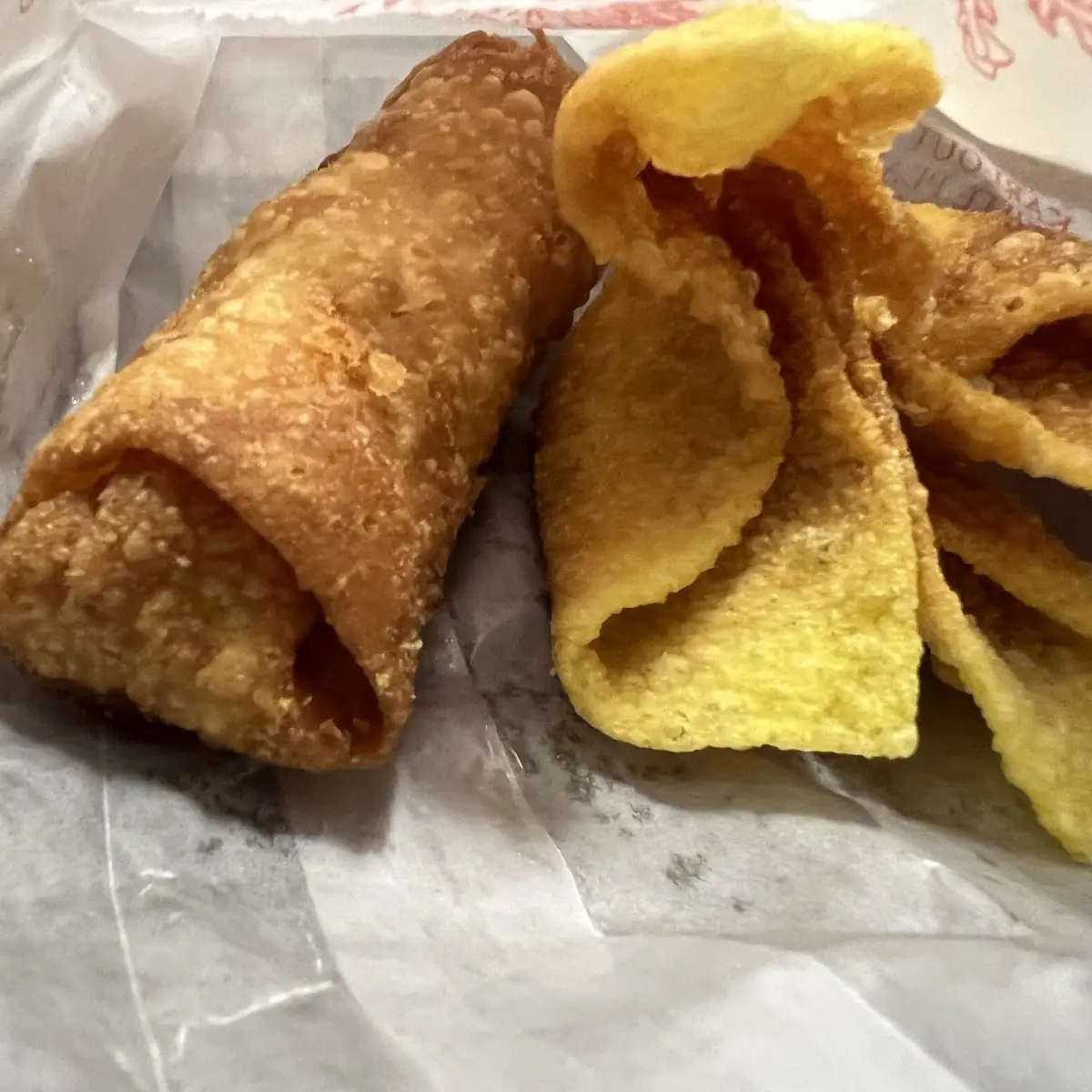 Egg Roll and Crab Rangoon
