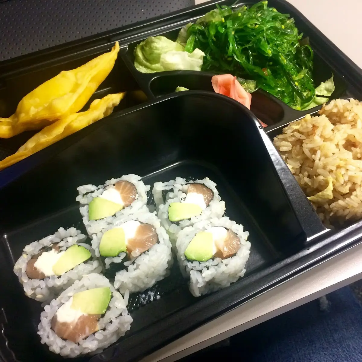 Bento Box with Crab Rangoon