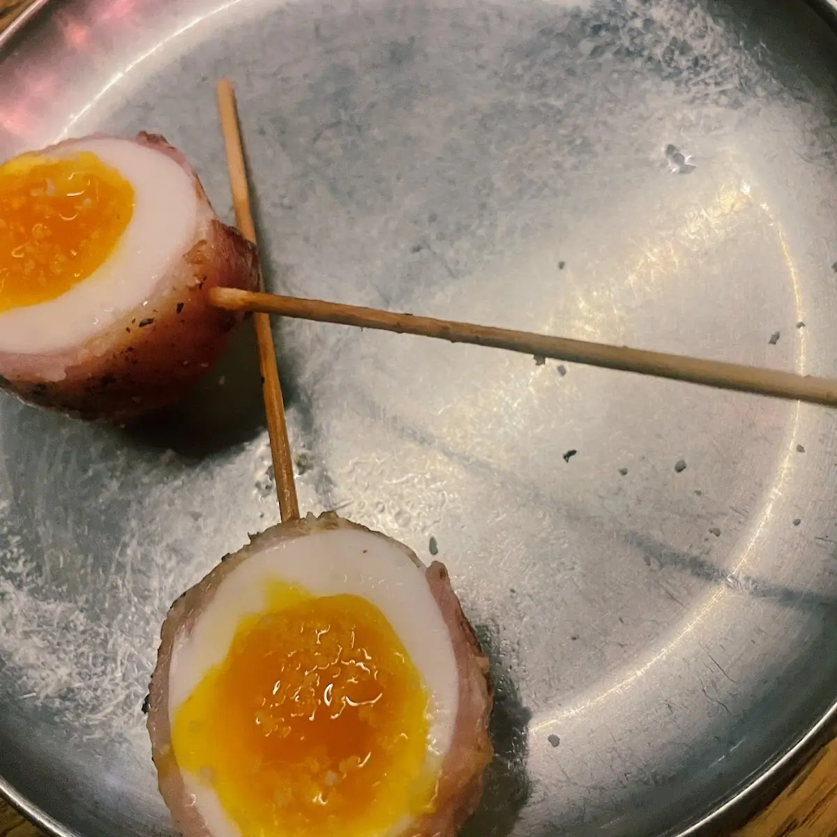 Boiled Bacon Wrapped Eggs