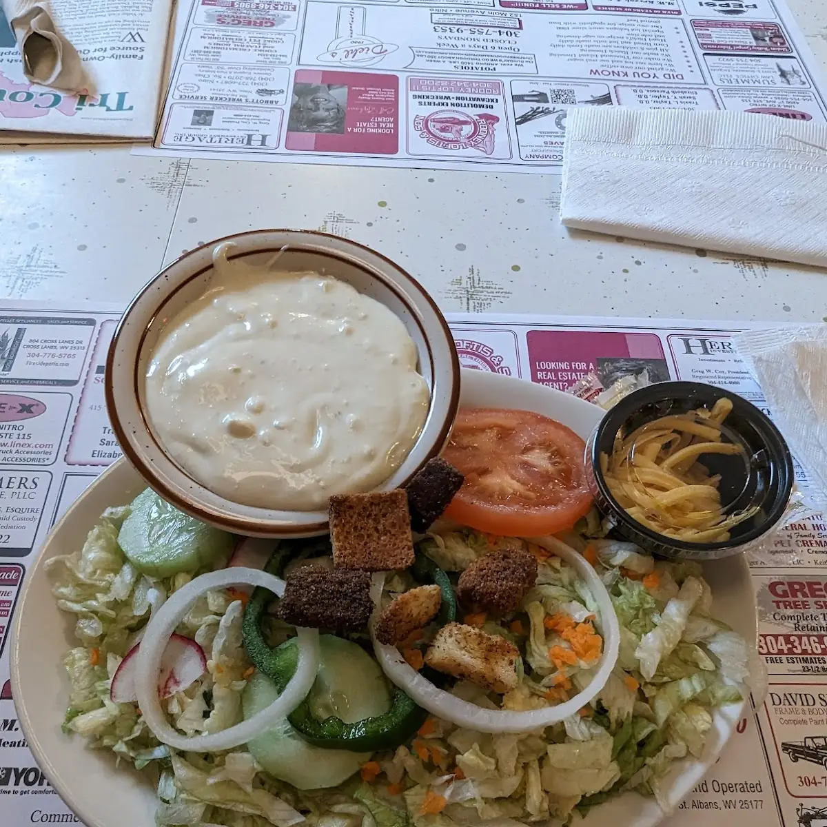 Side Salad with Blue Cheese Dressing
