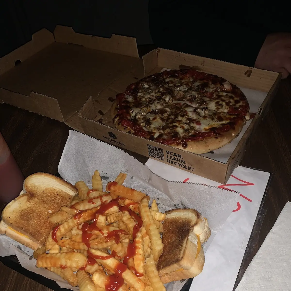 Grill Cheese Fries and Pizza