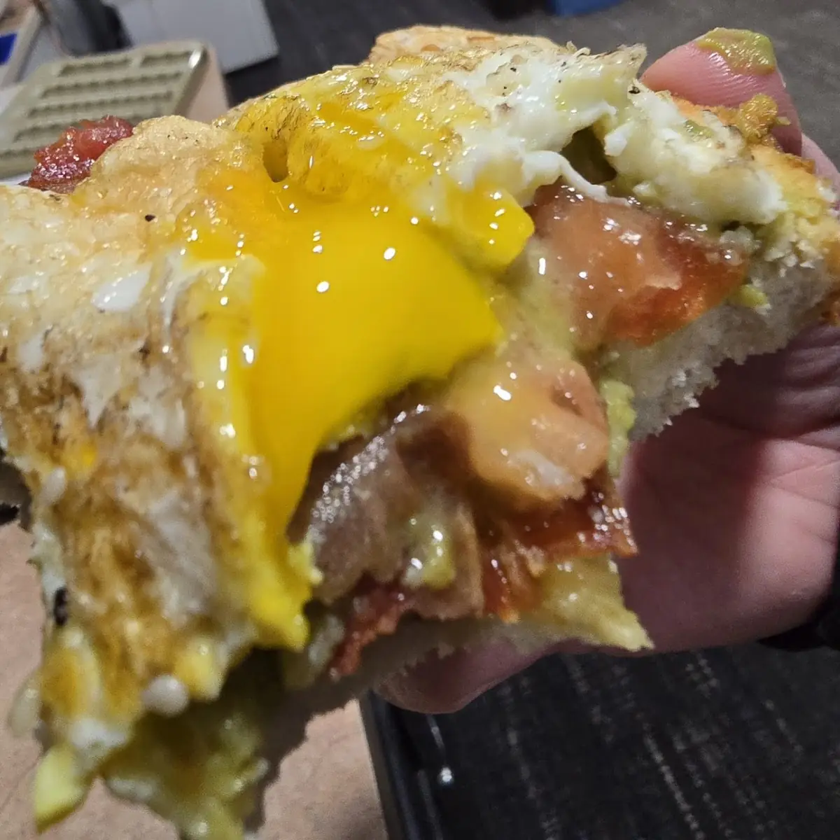 Avocado Toast with Egg Bacon & Tomato