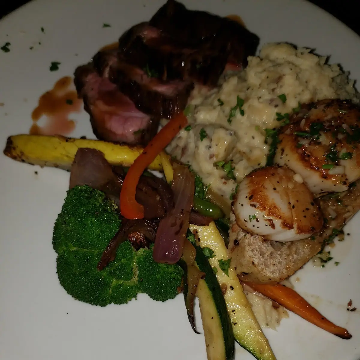 Flank Steak and Scallops