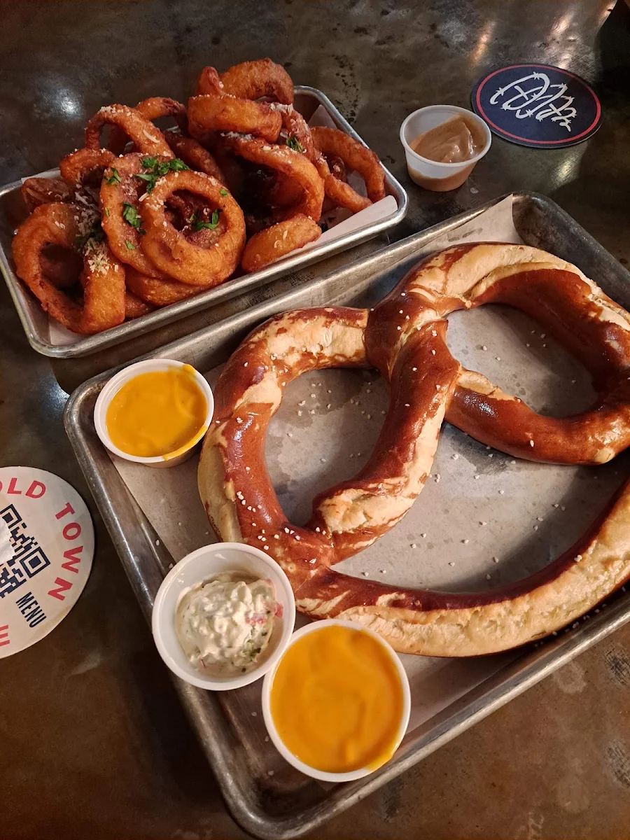 Bavarian Style Pretzel and Onion Rings