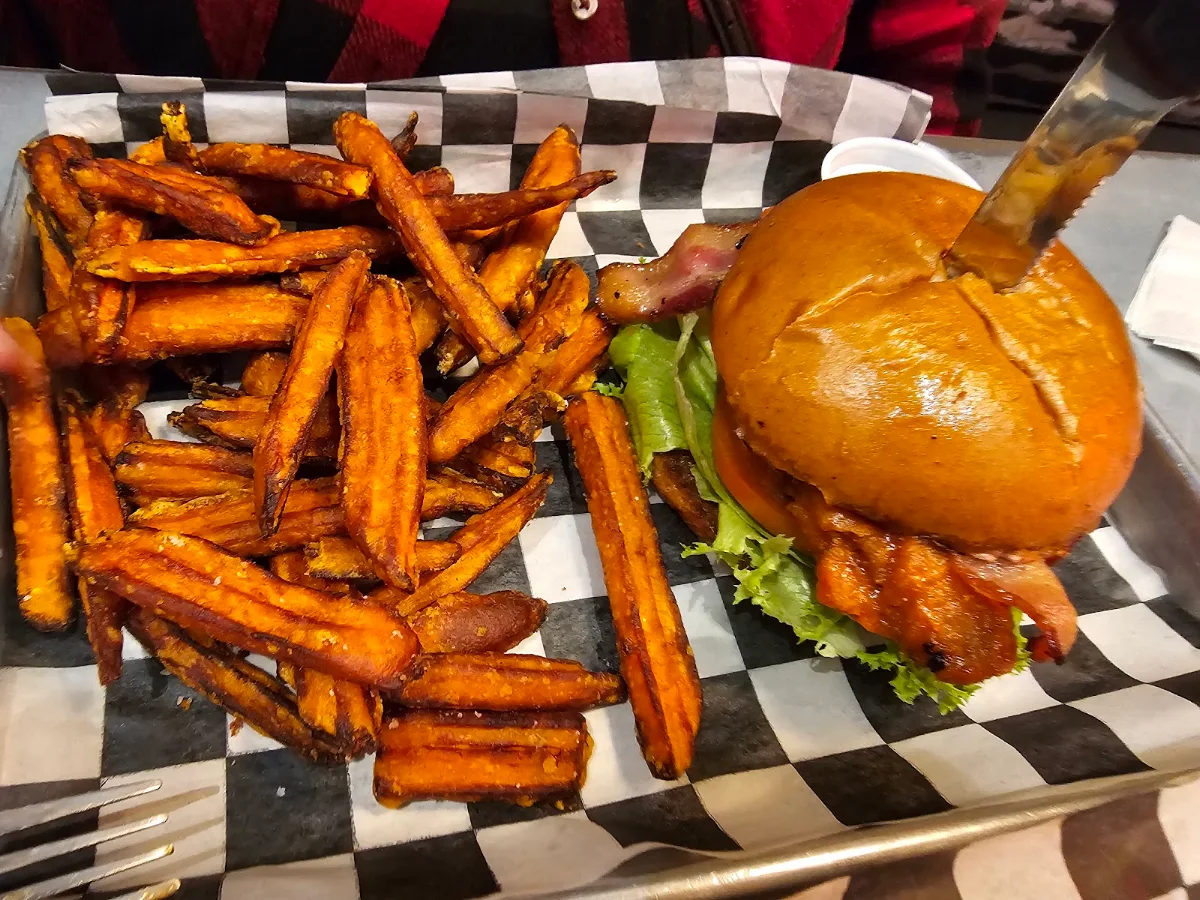 Chicken Sandwich with Sweet Potatoes Fries