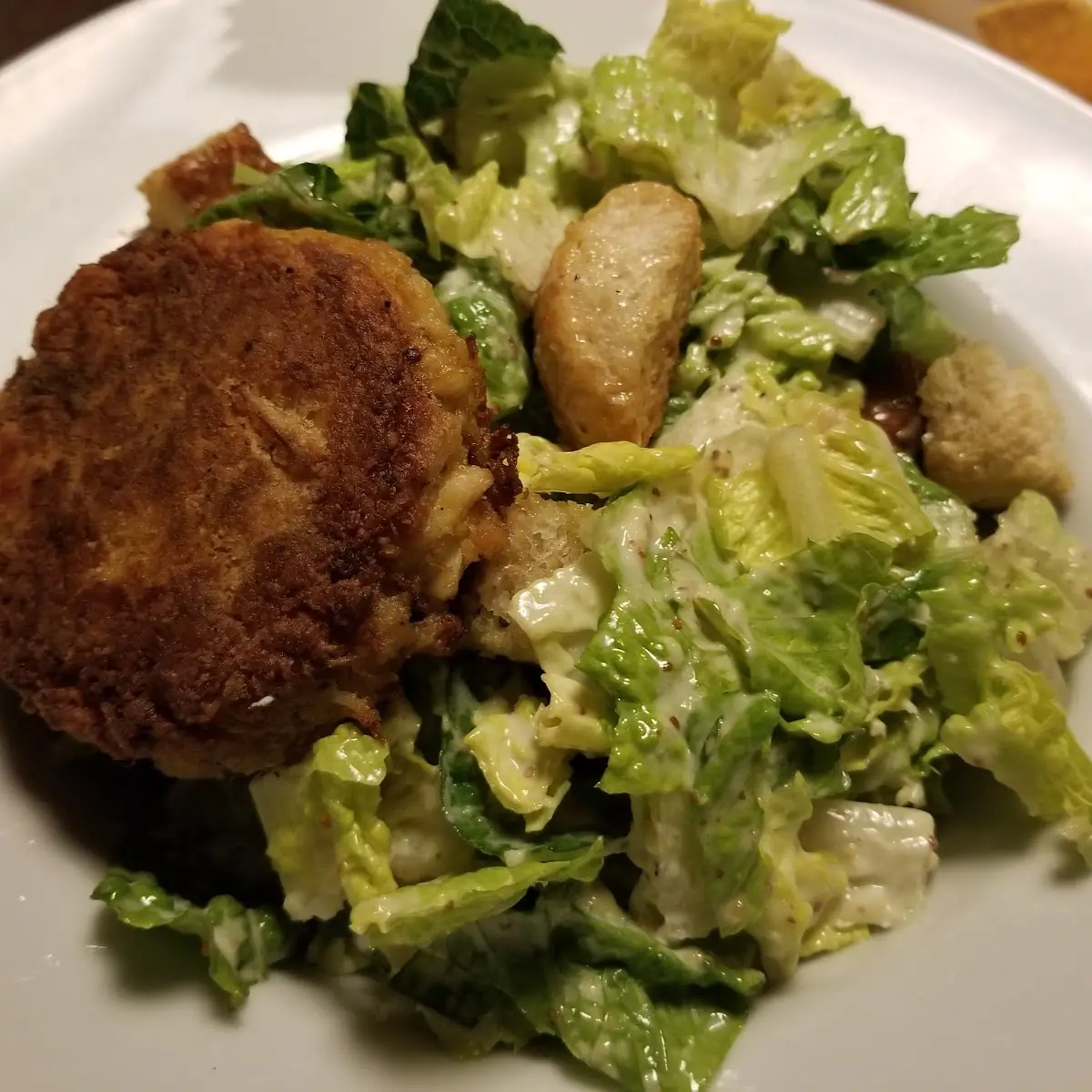 Caesar Salad with Crab Cake