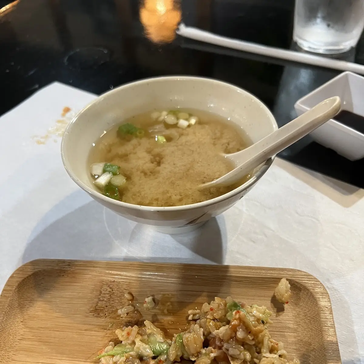 Miso Soup and Tuna Tower