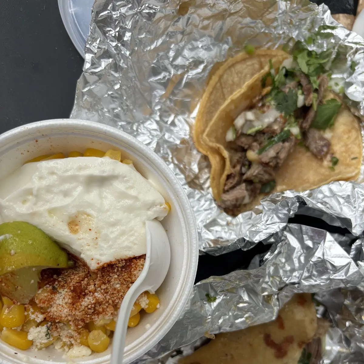 Elote and Tacos