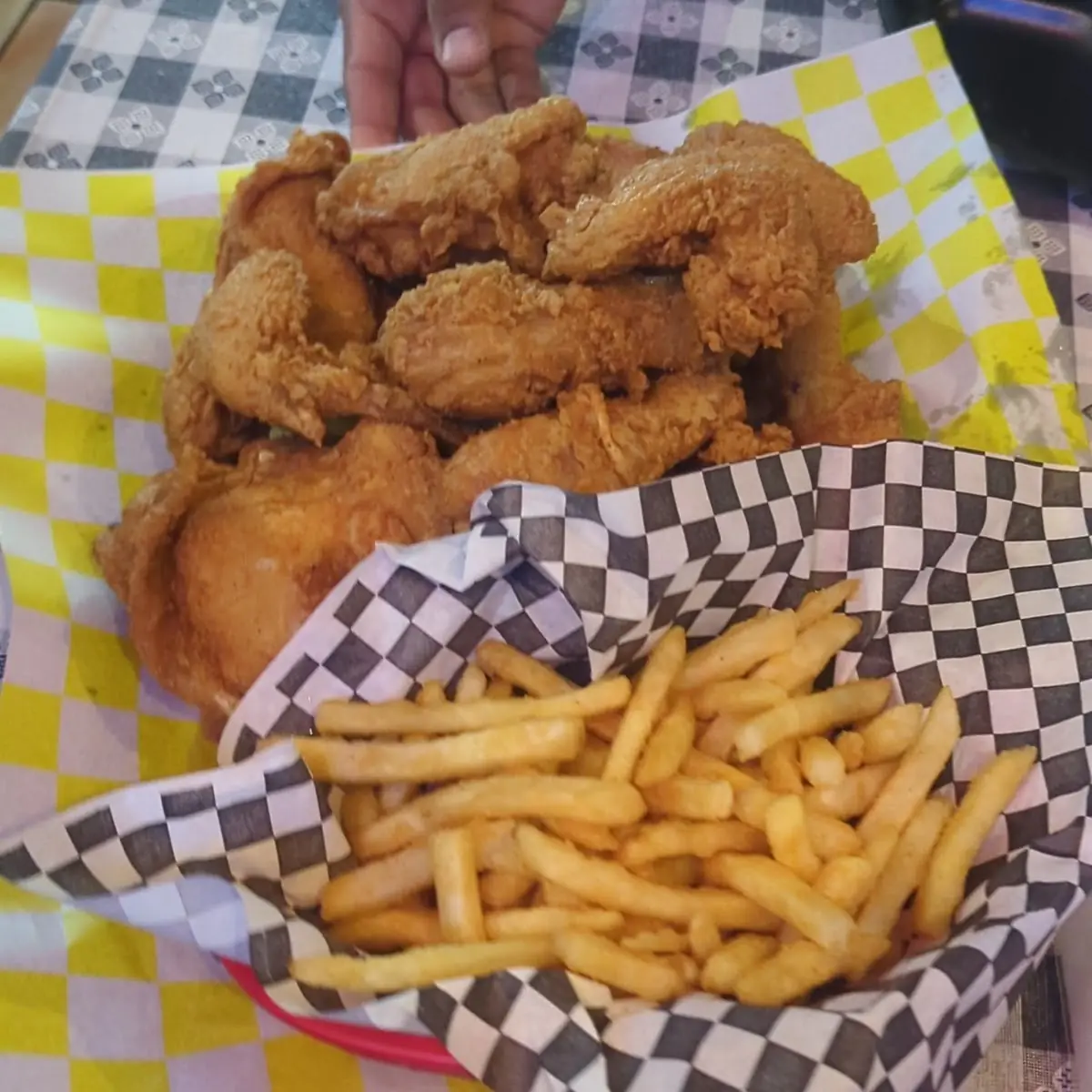 Fried Chicken Mashed Potatoes and Gravy Macaroni and Cheese